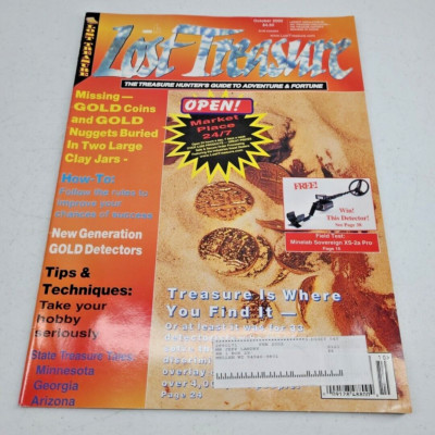 Lost Treasure Magazine October 2000 Hunters Guide Metal Detector Gold Coins