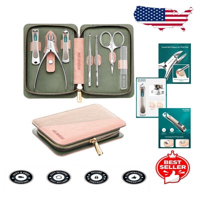 Elegant 7-Piece Nail Care Set with Travel Case - Stylish Grooming Essentials