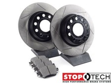 Stoptech Front Slotted Rotors Pads For 2008-2015 Mitsubishi Lancer Evo X