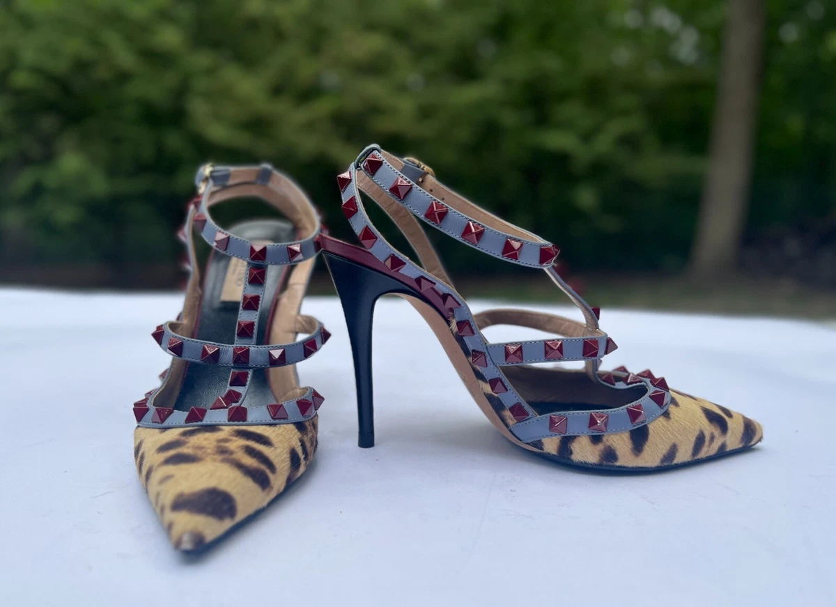 Authentic Size Rockstud Pumps Heels Leopard Leather | eBay