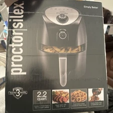Proctor Silex 35055 2.2 Quart Programmable Air Fryer - Black NIB