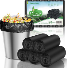 1.2 Gallon Small Trash Bags Biodegradable - Mini Garbage Bag Black Kitchen Bathr