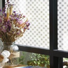 Image of 1.5m X 67.5cm D C FIX PRIVACY FROSTED STATIC CLING ALLY WHITE WINDOW FILM VINYL