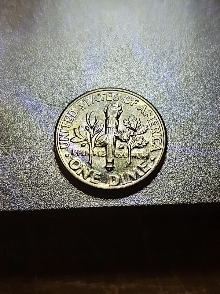 1998 P Roosevelt Dime Extremely Deep Rim FULL BANDS DDR ON M & R  On Front  - Image 2 of 4