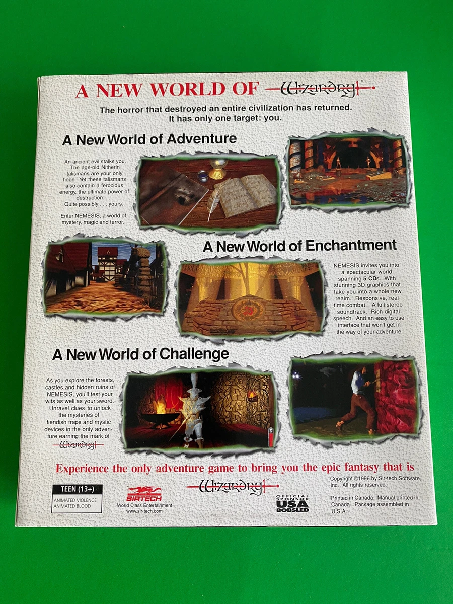 WIZARDRY NEMESIS*Sir Tech*Fantasy Big Box Computer Game***Tested & Works***
