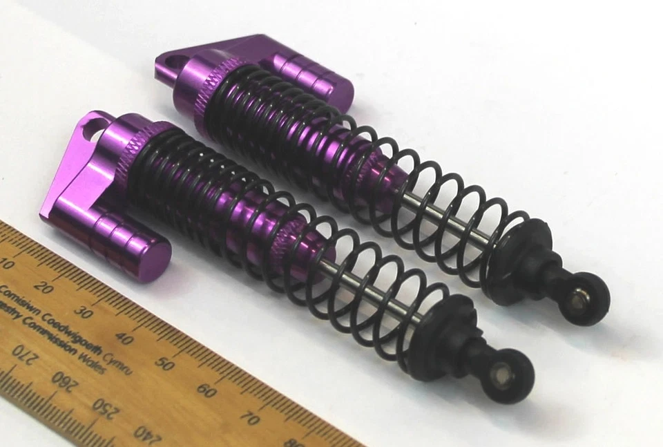 Purple Aluminium Shock Absorbers RC car/model 108mm 100mm x 17mm 1/10 scale - Image 3 of 4
