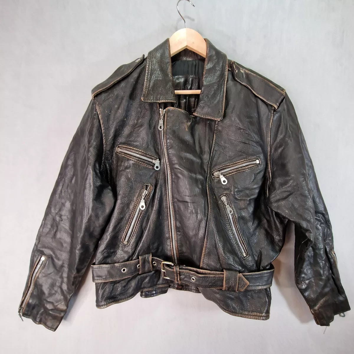 Short sleeve hotsell leather jacket mens