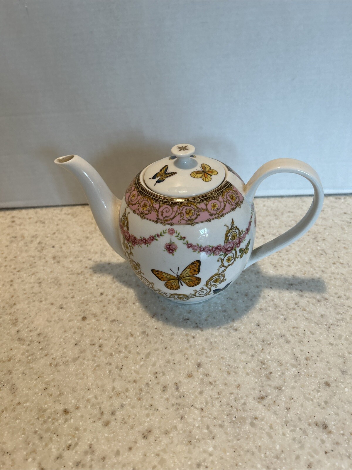 Grace's Teaware Pink Butterfly Tea Pot