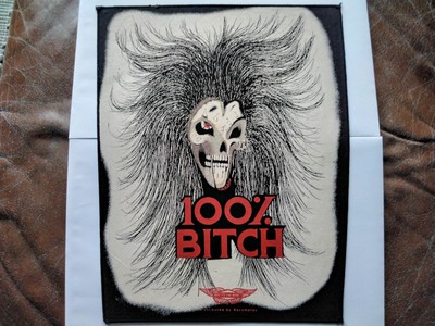 METAL BACKPATCH 100% BITCH RAZAMATAZ Vintage Rückenaufnäher Motörhead Rock Death