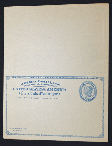 1893 Sc. Tarjeta postal #UY2 Responder como nueva, desplegada, buen estado, leve desgaste en las esquinas