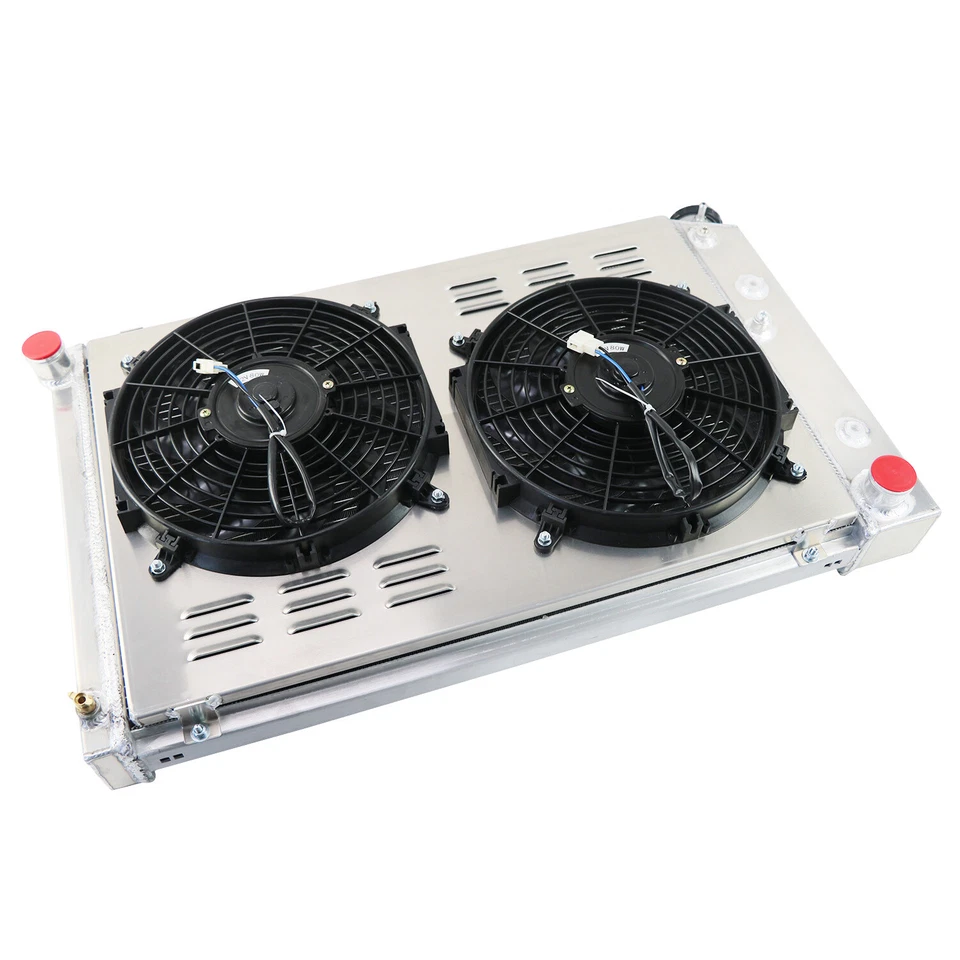 4 ROW Radiator+Shroud Fan for 1975-1979 Chevy Nova 70-81 Chevy Camaro - Imagem 4 de 4