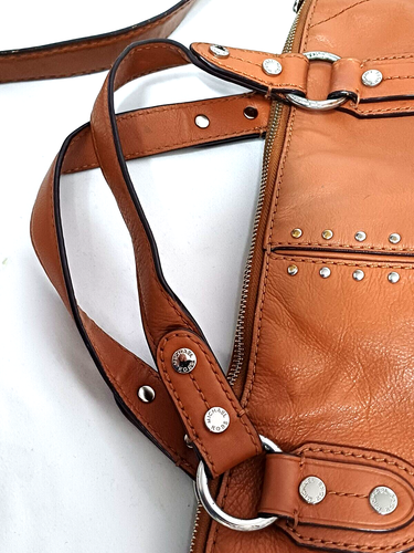 MICHAEL KORS UPTOWN ASTOR STUDDED CAMEL BROWN TOTE SHOULDER HANDBAG - Picture 8 of 17