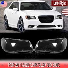 FOR 2011-2014 CHRYSLER 300 PAIR HEADLIGHT LENS COVER REPLACEMENT LAMPSHADE LH+RH