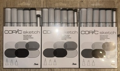 New COPIC Sketch 18 Marker Set Sketching Grays