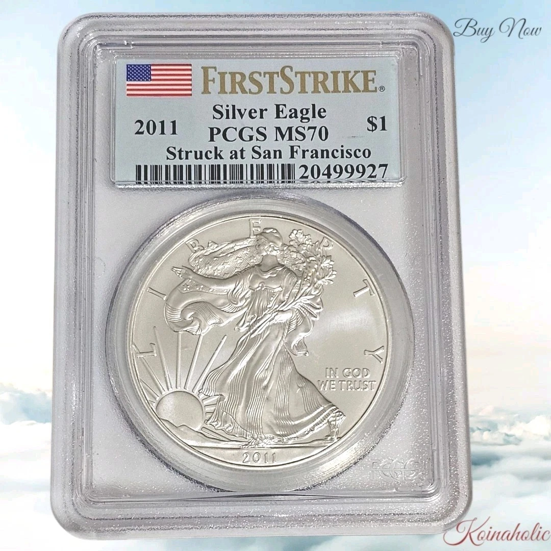 2011年アメリカンイーグル First Strike PCGS MS70 2011 American Silver Eagle PCGS MS 70 First Strike, Struck In San