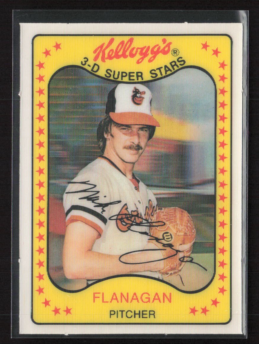 1981 Kellogg's 3-D Super Stars #60 Mike Flanagan - Mint! Set Break!