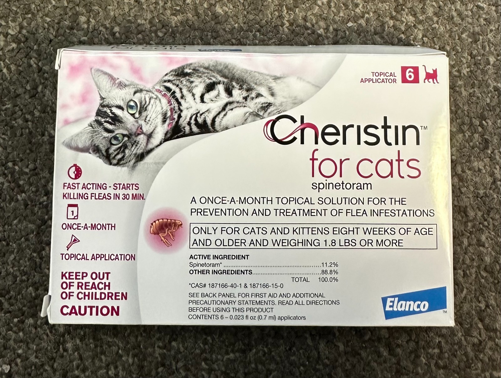 Cheristin Flea Treatment & Prevention for Cats | Fast acting topical - 6 Doses