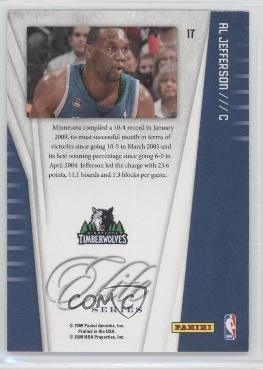 2009-10 Donruss Elite Elite Series Al Jefferson #17 - Image 2 of 2