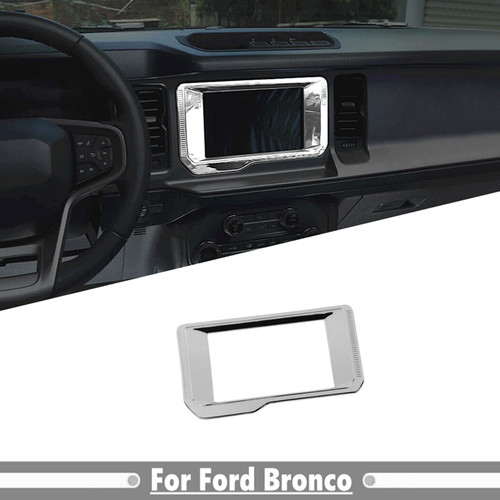 For Ford Bronco 2021-2025 ABS Chrome Interior GPS Navigation Panel Cover Trim 1P