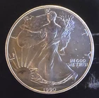 1990 American Eagle Toned Walking Liberty Bullion Vtg-0.999 Silver 1 Oz Coin 2v