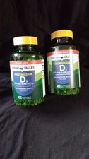 2 Pack Spring Valley Vitamin D3 Softgels 5000IU 400 Count 125 Mcg Per Softgel