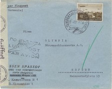 BULGARIEN 1941 12 L Flugpostausg. selt. EF a. Pra.-Flugpost-Zensur-Bf Dt. Reich