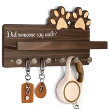 Farmhouse Dog Leash Holder for Wall - Cute Key Holder Wall Mount with Floatin...