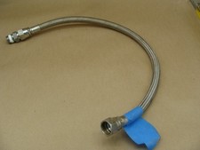 STAINLESS STEEL BRAIDED HOSE 24" LONG ONE FEMALE / ONE MALE FITTING