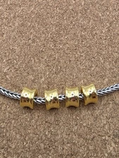 4 X Authentic Silver Gold Spacer Charm Beads For Trollbeads Bracelet