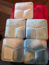 Vtg. DOW Chemical Styron Plastic  Cafeteria Trays & Lids Various Colors