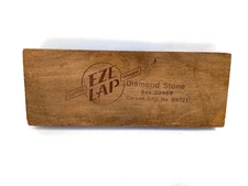 Eze-Lap Diamond Sharpener Fine-Grit Surface Mounted on Walnut Block Non-Skid 7"