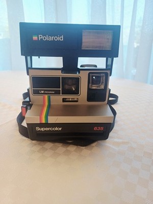 Vintage Polaroid Supercolor 635 LM Program Instant Camera w/ Box Strap Retro