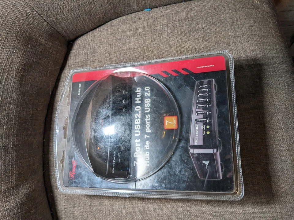 Rosewill RHUB-300 7-Port USB 2.0 Hub Plug & Play Bus Powered NIB New Sealed - Image 2 of 2
