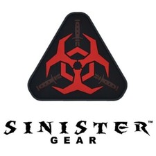 PATCH PVC SINISTER GEAR « BIOHAZARD » - ROUGE - vrai McCoy, fabriqué aux États-Unis !