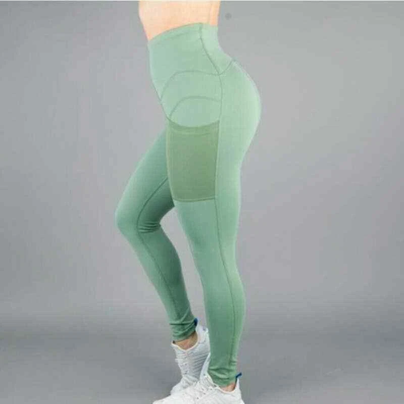 Buff Bunny S athena green leggings high rise compression pocket