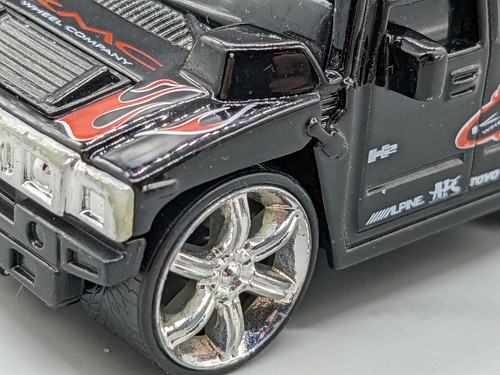 2004 Hummer H2 KMC Wheel Company Head Turnerz 1/64 Scale Diecast Black by Mattel - Picture 5 of 11