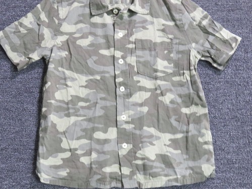 Gap Shirt Kids Medium Green Short Sleeve Button Up Camo Boys Cotton - Picture 4 of 6