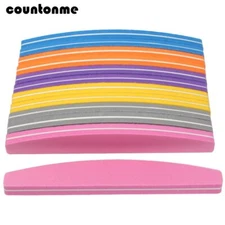 60Pcs Nail File Sponge 100/180 MixColor Nail Polisher Block Washable Double Side