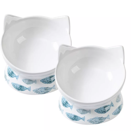 Park Life Designs 2c Oscar Tilt Fish Cat Bowl - White | eBay