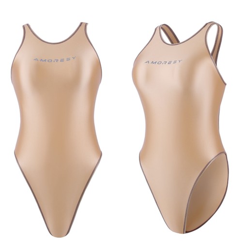 Sexy Traje de baño brillante para mujer AMORESY Spandex de una pieza Traje de baño Leotardos Traje de baño - Imagen 36 de 57