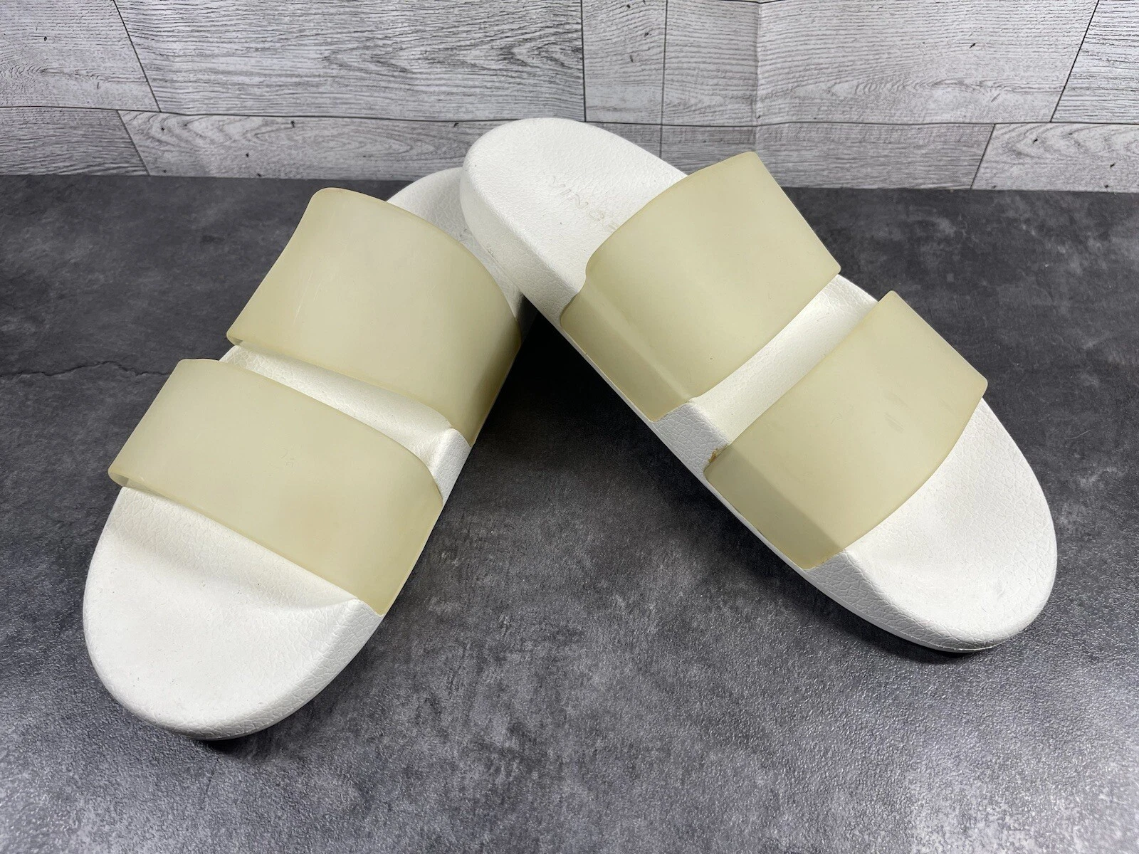 CLARKS Sandali Vince donna 9 M scarpe Wynne beige bianco cinturino gomma comode slide