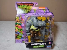 Playmates Toys TMNT Mutant Mayhem Rocksteady 5 in Action Figure - 83293 ~NEW