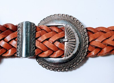 vintage Brighton レザー ベルト ハート コンチョ シルバー vintage Brighton レザー ベルト ハート コンチョ シルバー Vintage