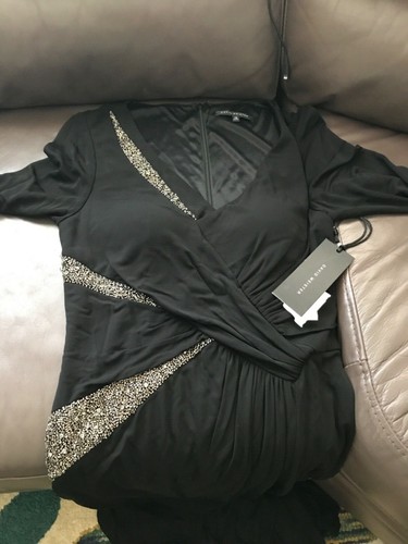 NEW Women’s David Meister Maxi Black Beaded Gown/ Dress Long Sleeve Sz.10 - Bild 5 von 5