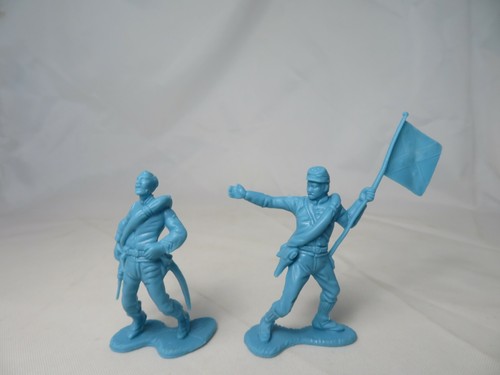 Marx reissue Confederates in FLAT LIGHT BLUE, 22 in all 10 original poses, 54mm - Picture 7 of 7