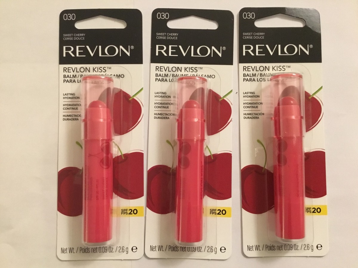 LOT OF 3 - REVLON KISS BALM LASTING HYDRATION -030 SWEET CHERRY