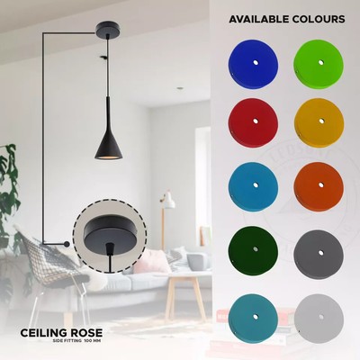 Deckenrosette Einzelsteckdose Industrieleuchte Pendelleuchte Stoffkabel 2er Pack