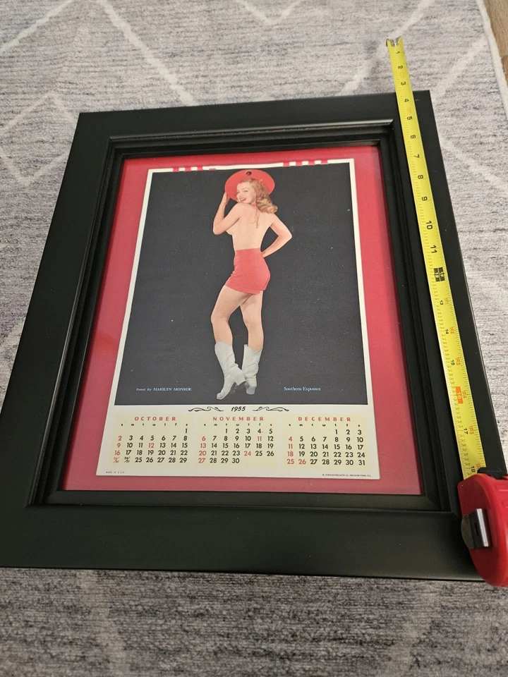 Calendario PIN-UP original MARILYN MONROE 1955 enmarcado con hoja original. Foto 2 de 4
