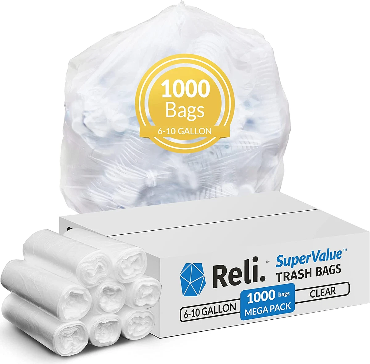 Supervalue 6-10 Gallon Trash Bags, 1000 Count Bulk