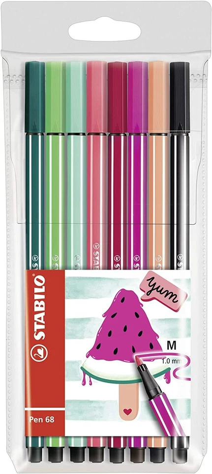 STABILO Pen 68 - 8er Set Living Colors Premium Filzstifte Edition Wassermelone